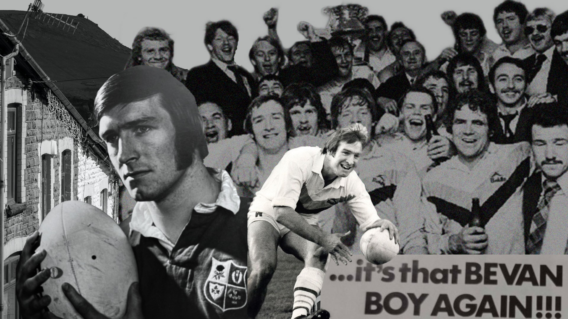 A PLAY ABOUT WELSH RUGBY PLAYER JOHN BEVAN TOUCHES DOWN IN LEEDS.