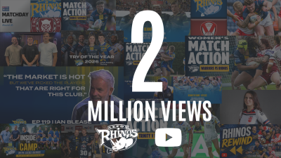 Rhinos surpass two millon YouTube views in club first time
